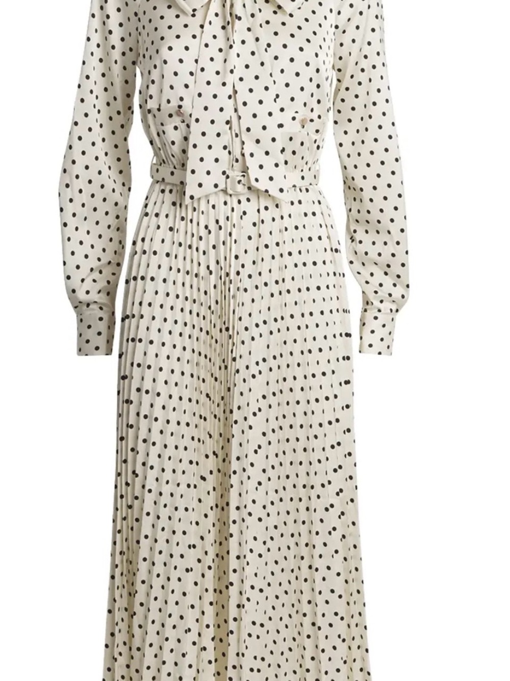 Self-Portrait Satin Polka Dot Long Sleeve Midi Dress NWT Size 4